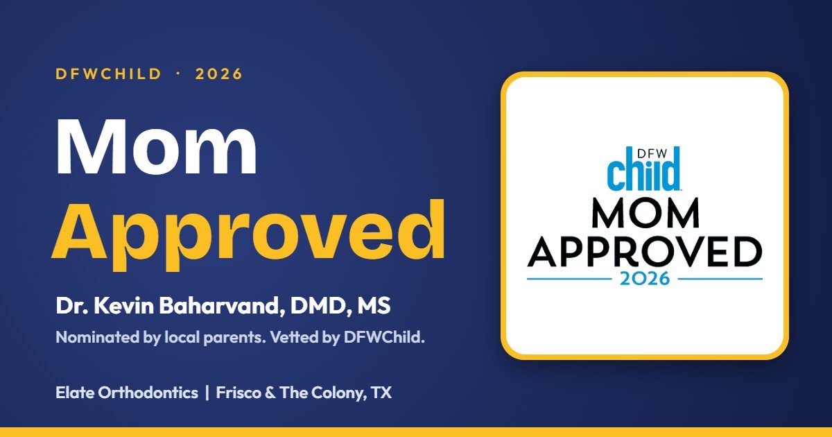 Dr. Kevin Baharvand of Elate Orthodontics named 2026 Mom Approved by DFWChild